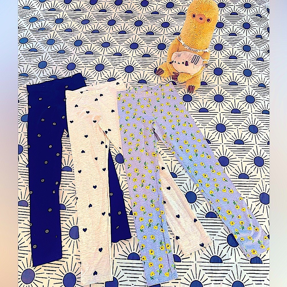 Set of 3 Fun and Girly Cotton Printed Leggings (Sz 10-12)
